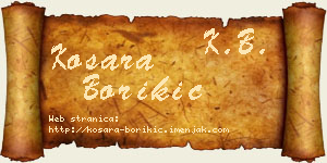 Kosara Borikić vizit kartica